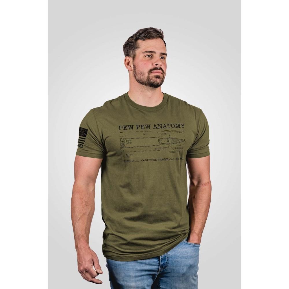 Nine Line Pew Pew Anatomy Short Sleeve Graphic Shirt Mil Green 2XL