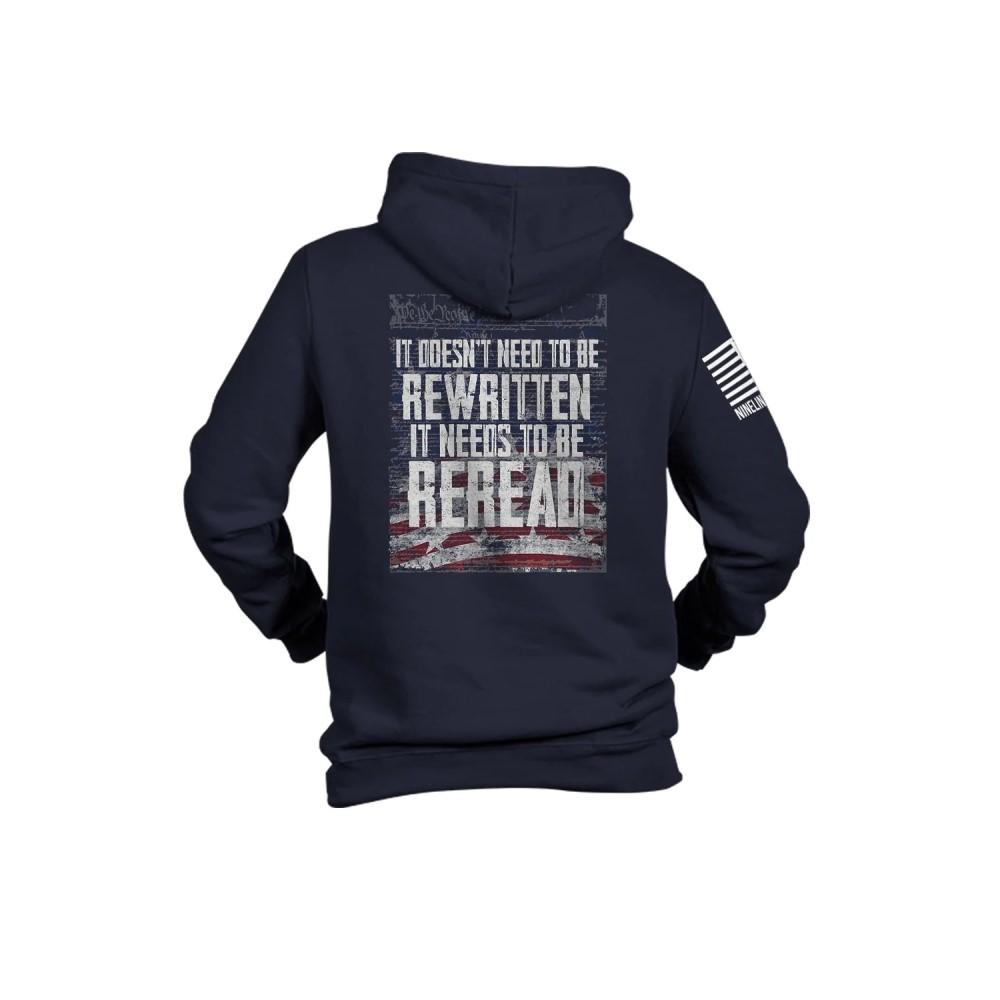 Nine Line Reread Not Rewritten Hoodie Small Navy Blue