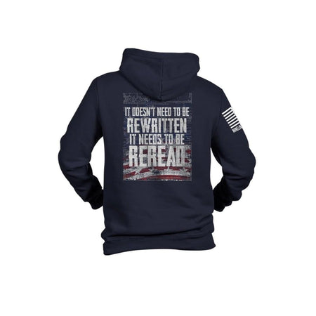 Nine Line Reread Not Rewritten Hoodie Small Navy Blue