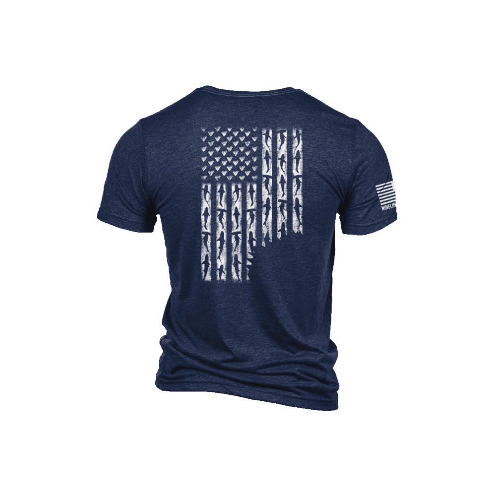 Nine Line Shark Flag Navy T-Shirt Size 2XL