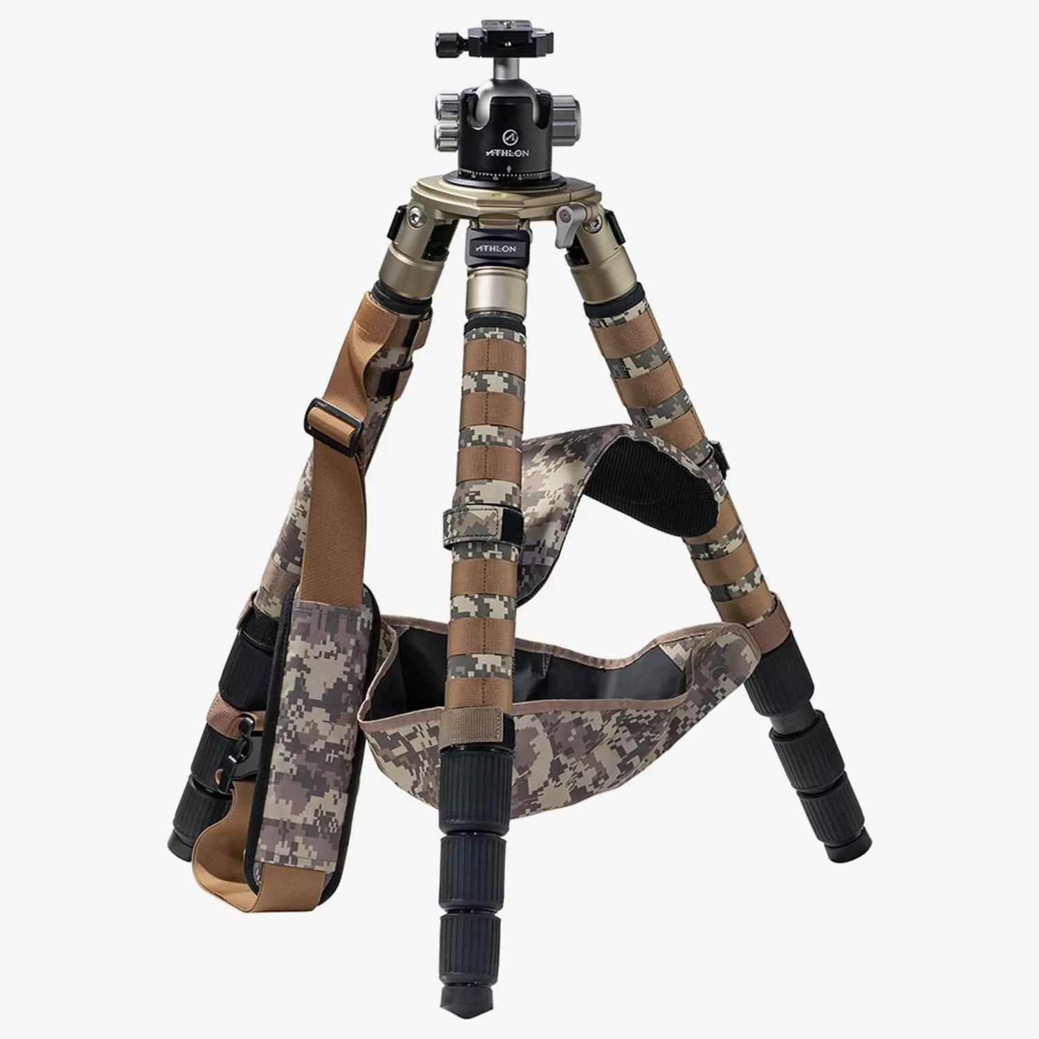 Athlon Midas CF29 Camo Carbon Fiber Tripod 9-65 Inch Soft Sided Case