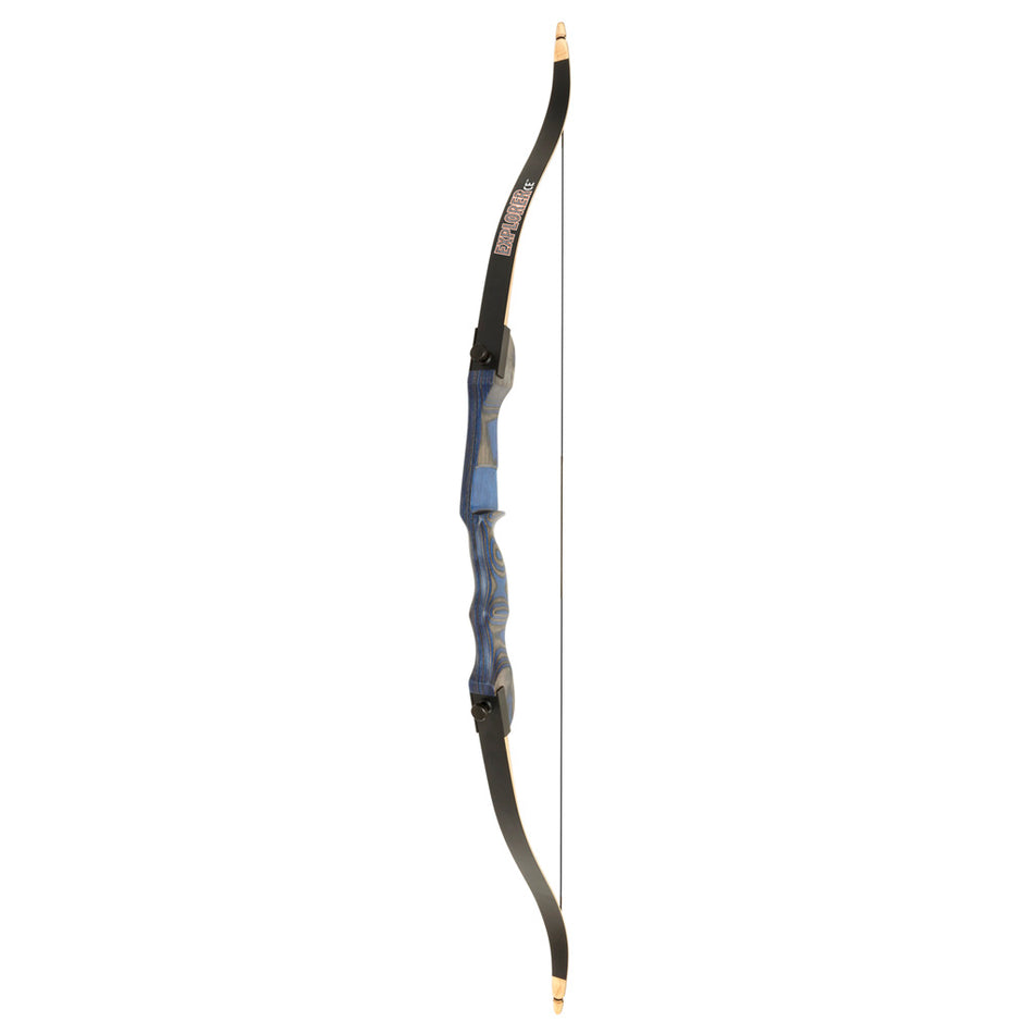 October Mountain Explorer CE Recurve Bow Blue - 54 Inch 28 lb Right Hand