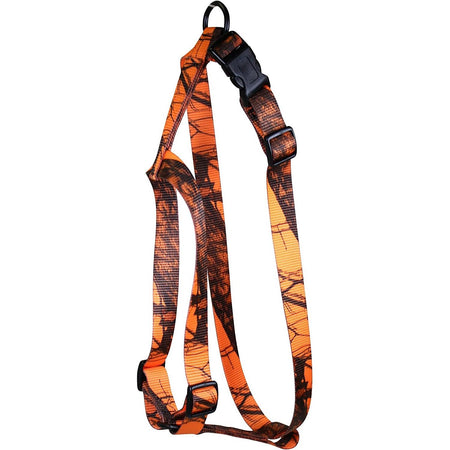 Omnipet Kwik Klip Adjustable Pet Harness Large 3/4" 1-Ply Mossy Oak Blaze Orange