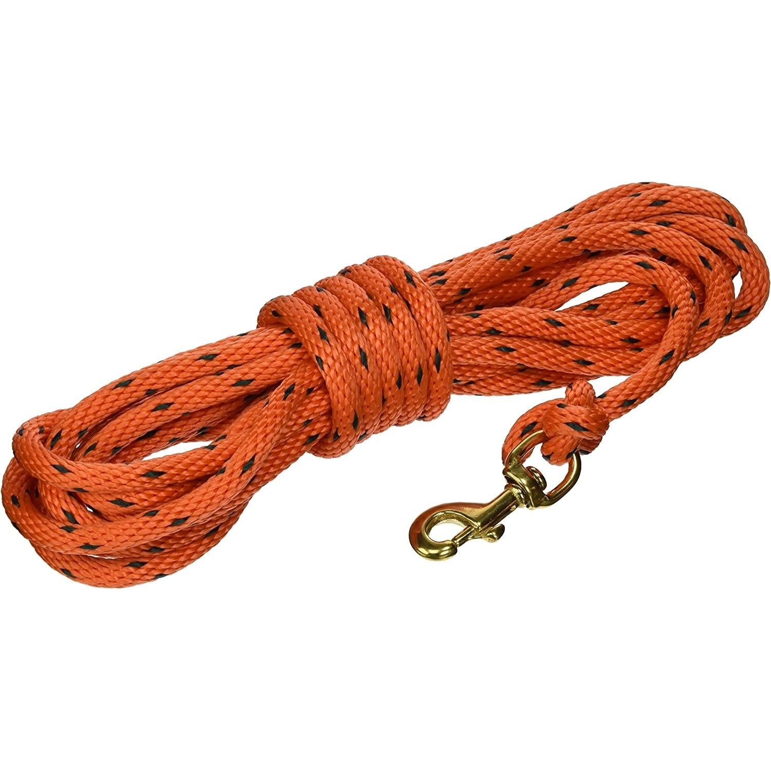 Omnipet Check Training Cord 20ft Solid Core Orange Rope