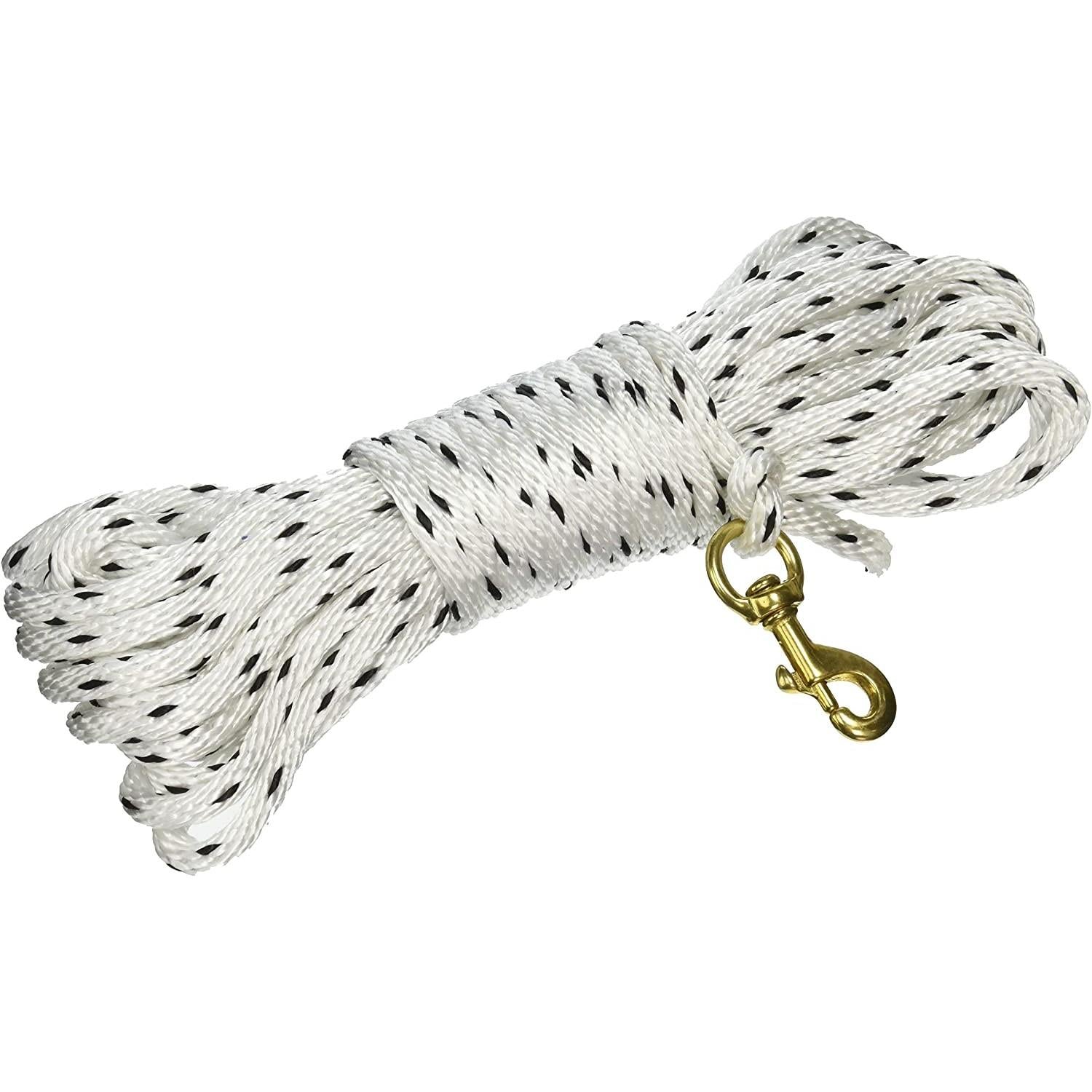 Omnipet White 40-Foot Check Cord Dog Training Lead Solid Core