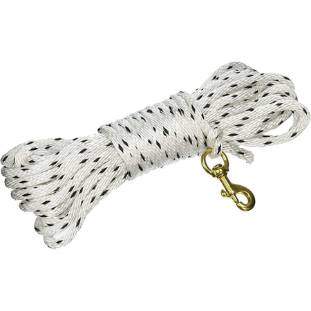 Omnipet White 40-Foot Check Cord Dog Training Lead Solid Core