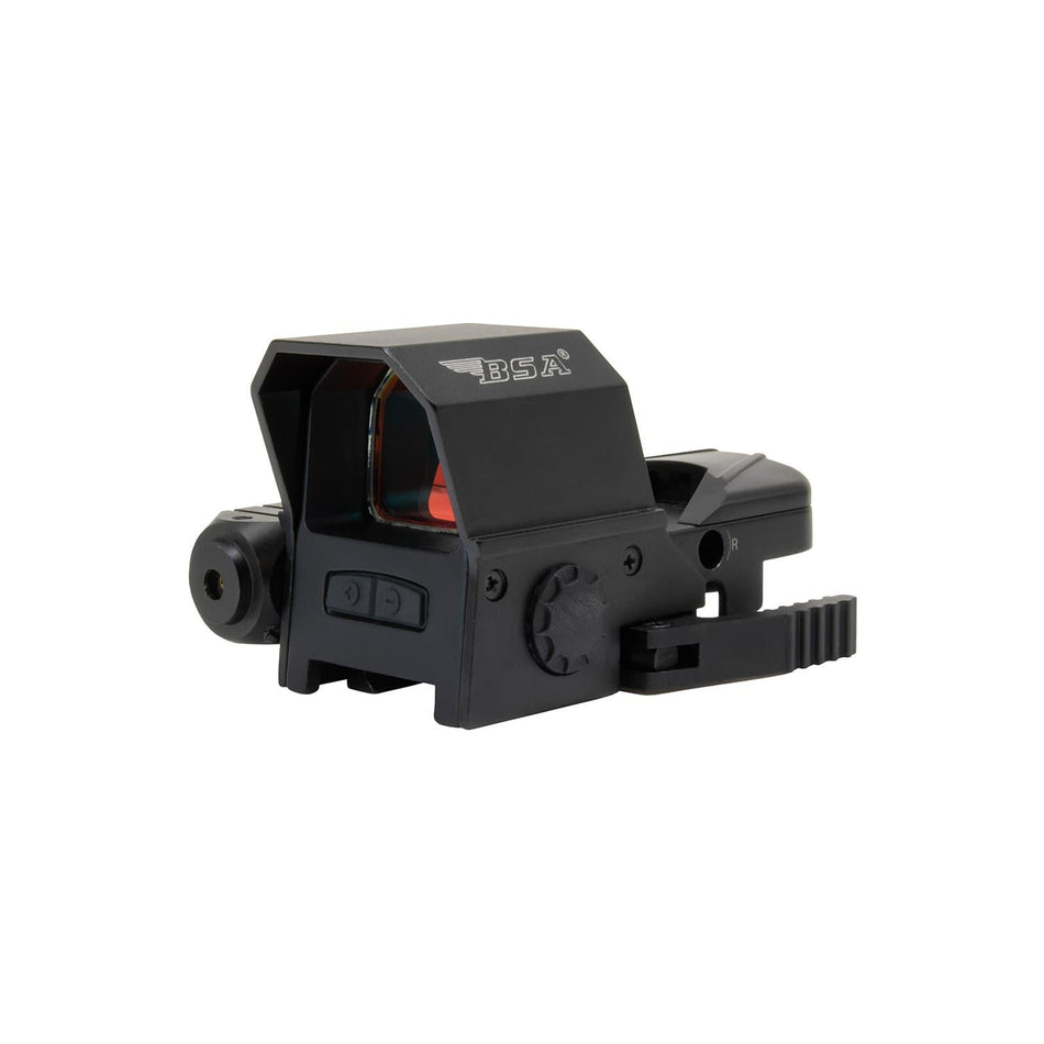 BSA Reflex Red Dot Sight with Red Laser 33x24mm 4 Reticle Options QR Picatinny/Weaver Mount