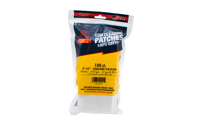 Otis FG-919SQ-100 3" Cotton Square Bore Cleaning Patch, 100 Pack