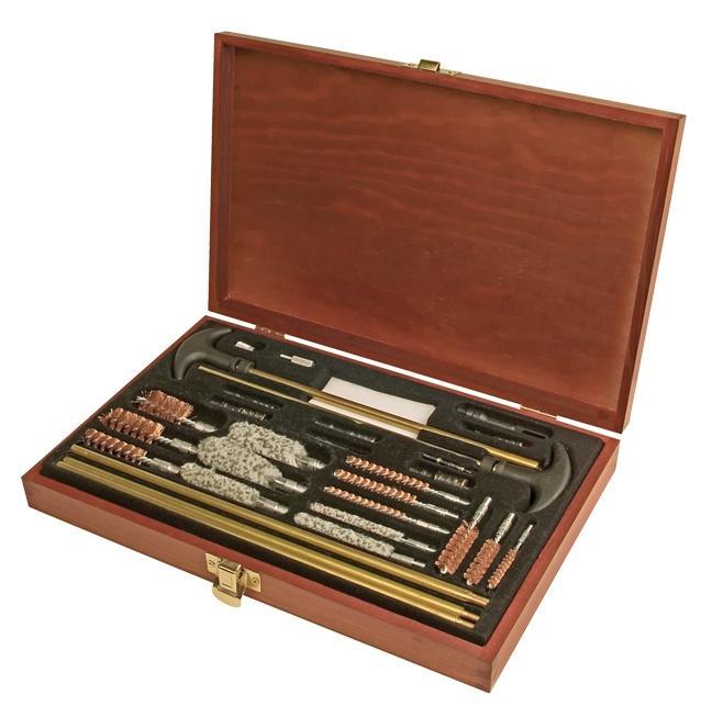 Outers 32 Piece Wood Box Universal Gun Cleaning Kit