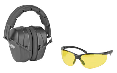 Champion Shooting Combo Kit Amber Lens Glasses and Black Passive Ear Muffs 40626