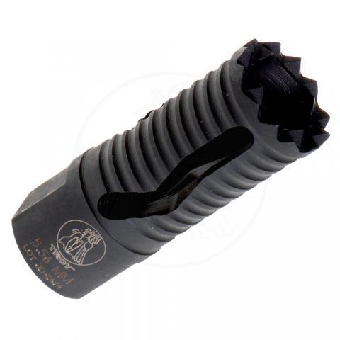 Troy Medieval 5.56mm Flash Suppressor 1/2-28 Black - Breaching Teeth Design