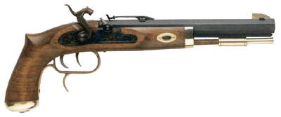 Traditions P1100 Trapper 50 Caliber Percussion Muzzleloader Pistol Blued Frame Hardwood