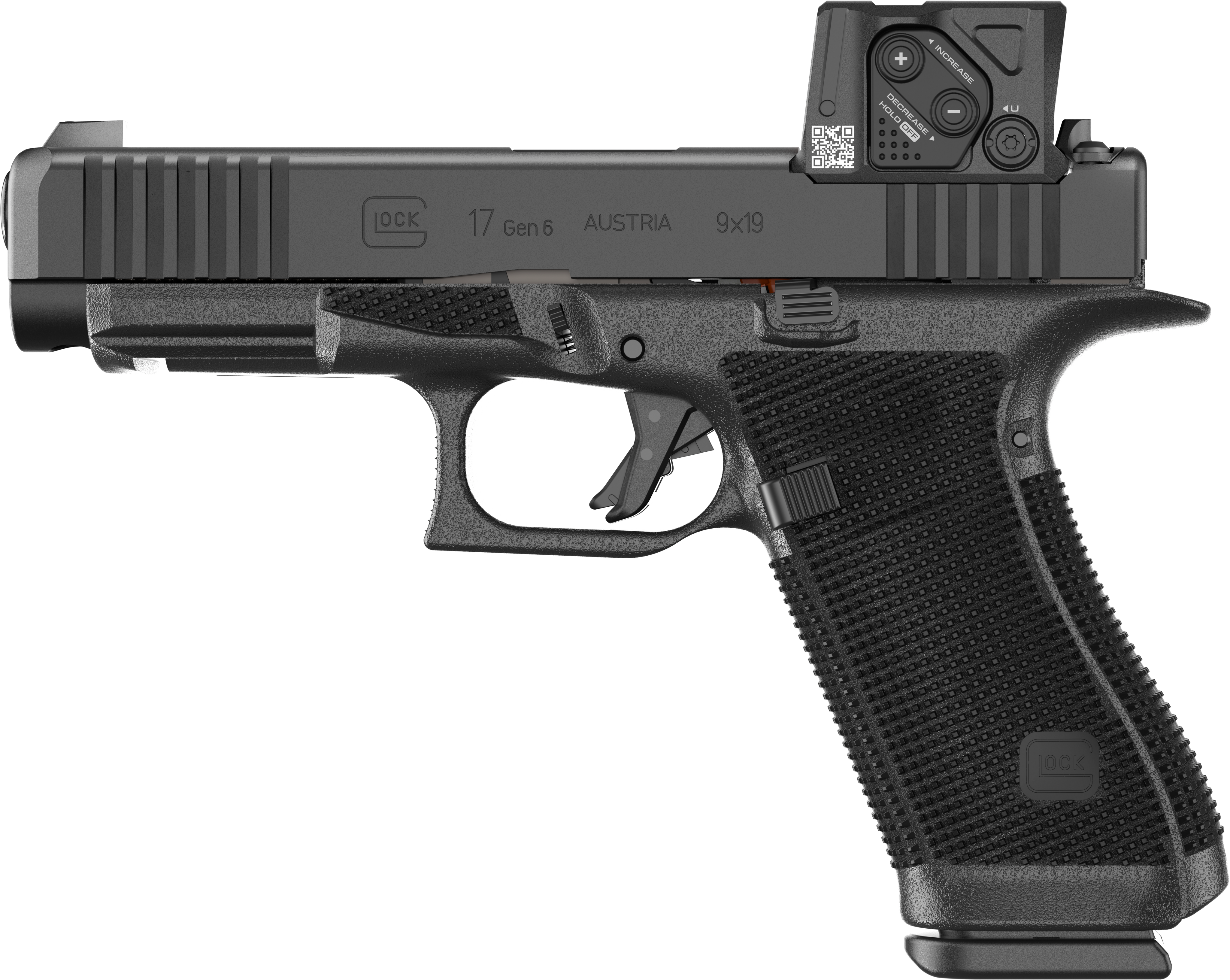 Glock P61750B03DC8A3 G17 Gen6 w/Aimpoint Full Size 9mm Luger 17+1 4.49" Black GMB Barrel, Black nDLC Steel Serrated w/Optic Slide, Black Polymer Frame w/Accessory Rail, Interchangeable Backstrap Grip,
