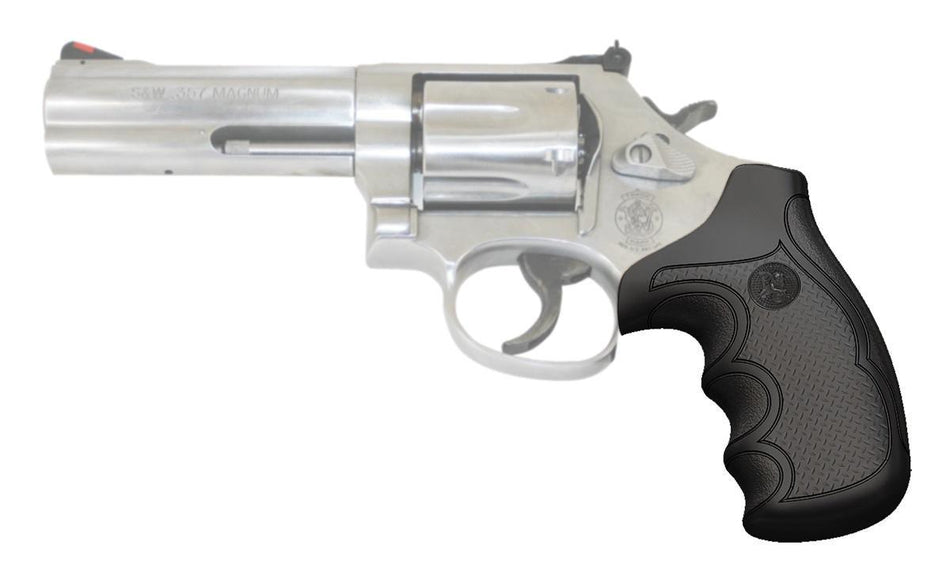 Pachmayr Diamond Pro Grip for S&W K&L Round Butt Revolvers Black