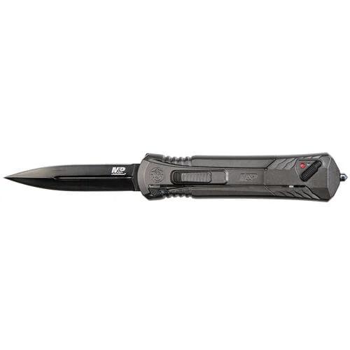 Smith & Wesson M&P Spear Tip Out-the-Front Knife 3-3/4" Blade Grey with Safety Lock