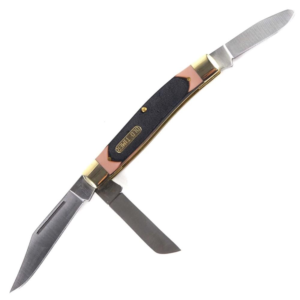 Old Timer Senior 3" Clip Point 3-Blade Folding Knife Nickel Silver Bolsters