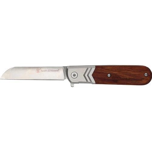 Smith & Wesson Executive Spring Assisted Barlow Knife Wood Handle 2.75 Inch Blade