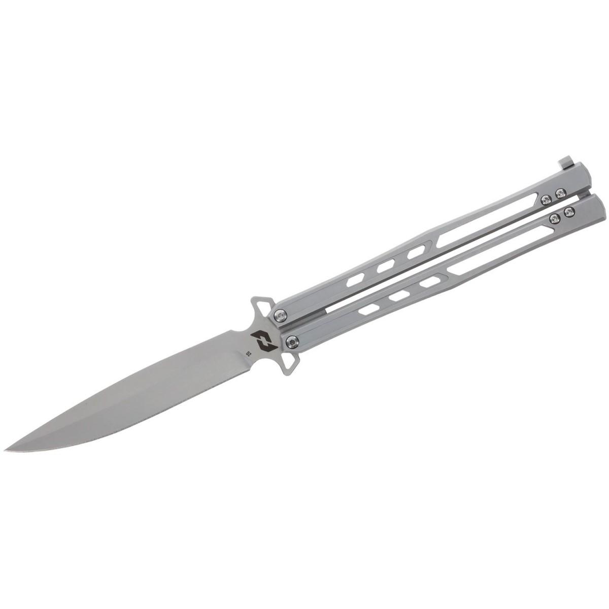 Schrade Alkymest Balisong Folder 4" Modified Clip Point Blade Stainless Steel