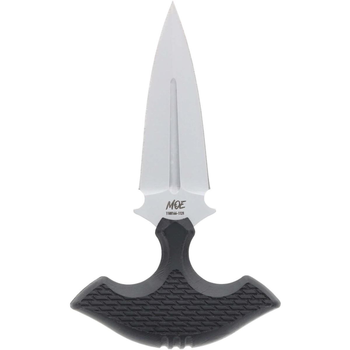 Schrade MOE Fixed Blade Knife - 3.25" Double-Edge Blade, Black Handle with Sheath