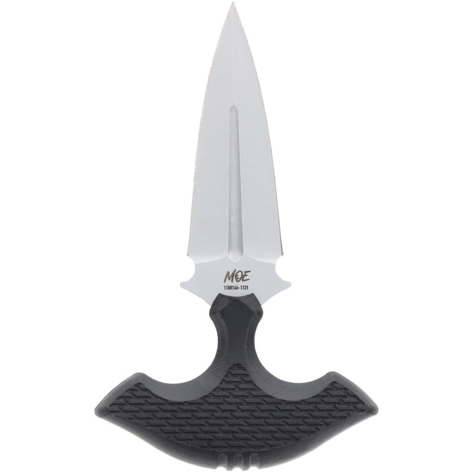 Schrade MOE Fixed Blade Knife - 3.25" Double-Edge Blade, Black Handle with Sheath