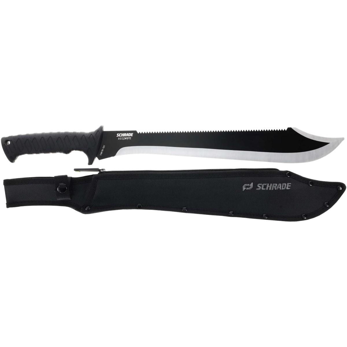 Schrade Decimate Sawback Black Machete with 14" Blade