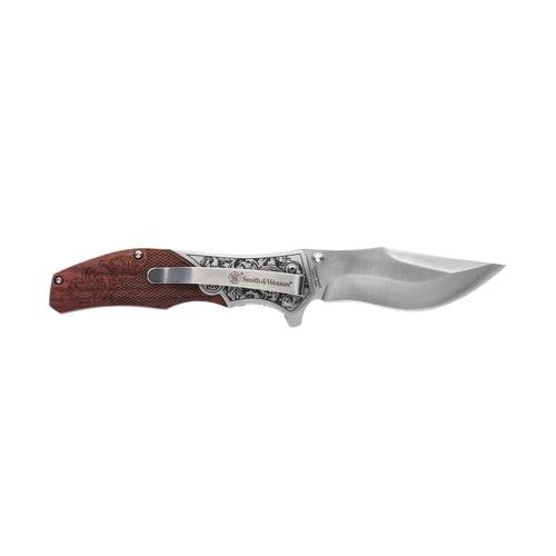 Smith & Wesson Unwavered Spring-Assisted Folding Knife 3-1/4 Inch Engraved Handle
