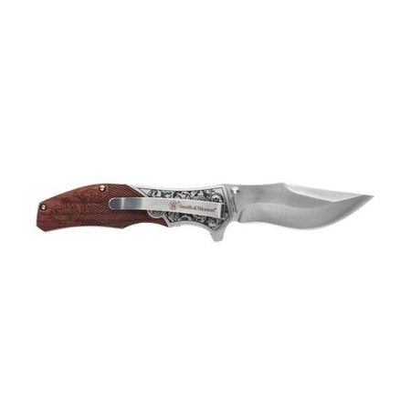 Smith & Wesson Unwavered Spring-Assisted Folding Knife 3-1/4 Inch Engraved Handle
