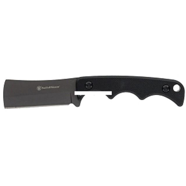 Smith & Wesson H.R.T. Cleaver 2" Blade Fixed Neck Knife Black Nylon Sheath