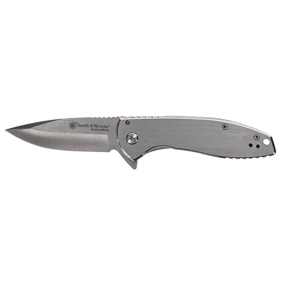 Smith & Wesson KT Executive Platinum Frame Lock Knife 3" Drop Point Silver