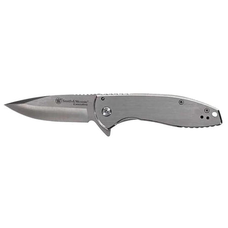 Smith & Wesson KT Executive Platinum Frame Lock Knife 3" Drop Point Silver