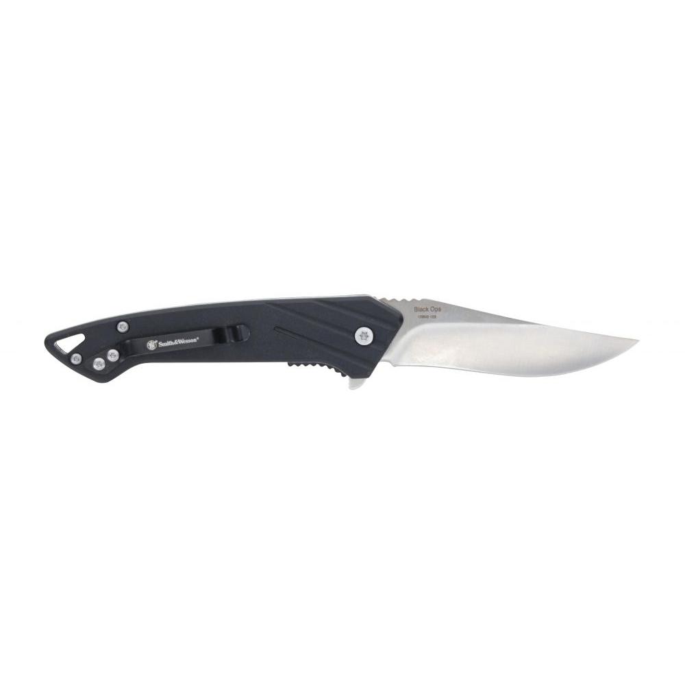 Smith & Wesson Black Ops Folder 3" Recurve Blade Black
