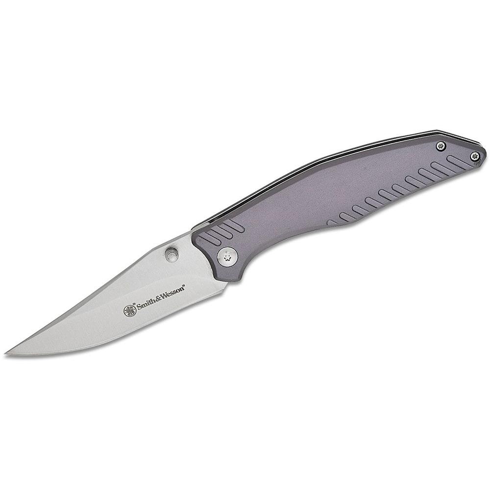 Smith & Wesson Black Ops Slate Grey Linerlock Folder Knife 3-1/2" Clip Point