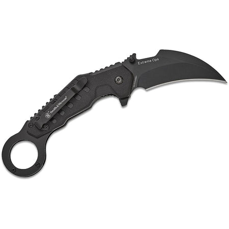 S&W Extreme Ops Karambit Assisted Opening Folding Knife 3" Hawkbill Blade Black Box