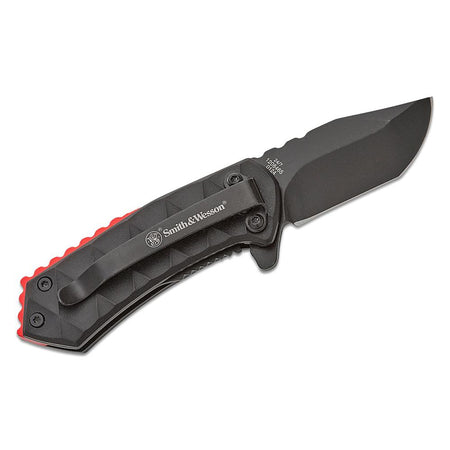 Smith & Wesson 24/7 Spring Assisted Clip Point Folding Knife Black Aluminum Handle