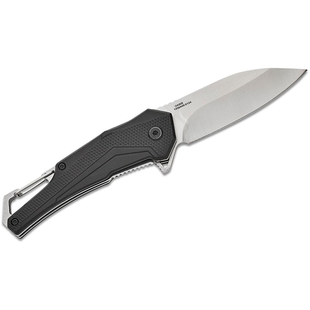 Smith & Wesson Oasis Folder 3" Drop Point Blade with Carabiner Clip Black