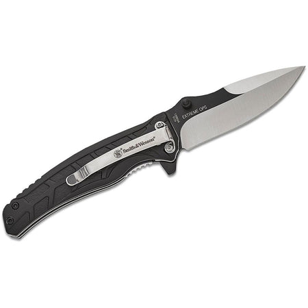 S&W Extreme Ops 3-Inch Drop Point Folder - Black & Silver Two Tone