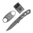 Smith & Wesson Folding Knife Cigar Cutter and Lighter Combo 3" Drop Point Blade Silver
