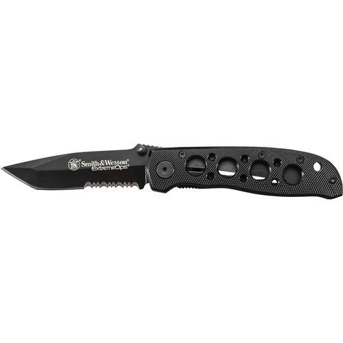 S&W Extreme Ops Partially Serrated Tanto Folding Knife 3 1/4" Black