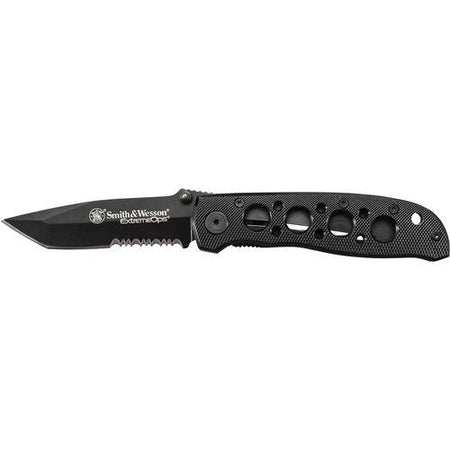 S&W Extreme Ops Partially Serrated Tanto Folding Knife 3 1/4" Black