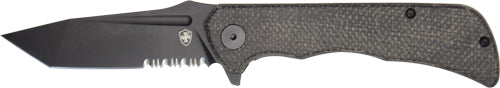 Templar Paladin Folder Knife 3.27" D2 Tanto Black Micarta