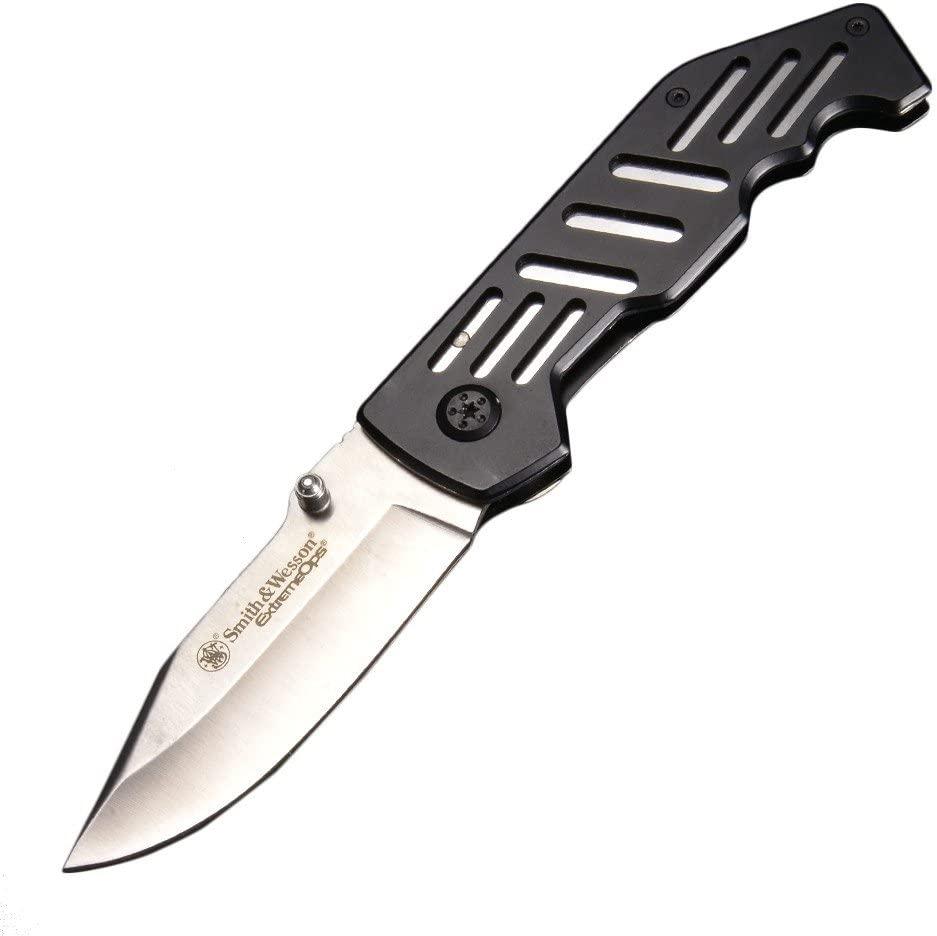 Smith & Wesson Extreme Ops Folding Pocket Knife 3-1/5 Inch Clip Point