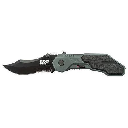 Smith & Wesson M&P M.A.G.I.C. Assisted Open Clip Point Folder 2 9/10" Blade Blue with Glass Breaker