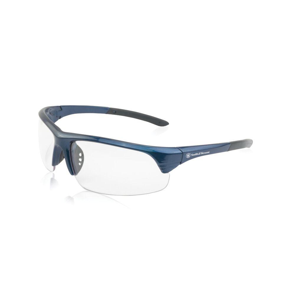 Smith & Wesson Corporal Blue Half Frame Shooting Safety Glasses Clear Lens