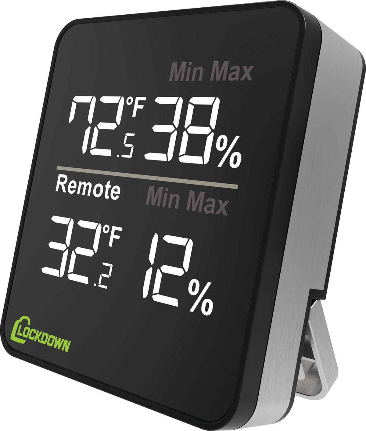Lockdown Wireless Hygrometer Safe Humidity and Temperature Monitor