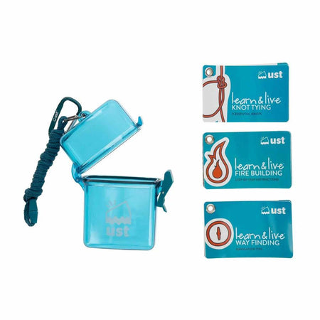 Ultimate Survival Technologies Learn & Live Outdoor Skills Cards Watertight Case