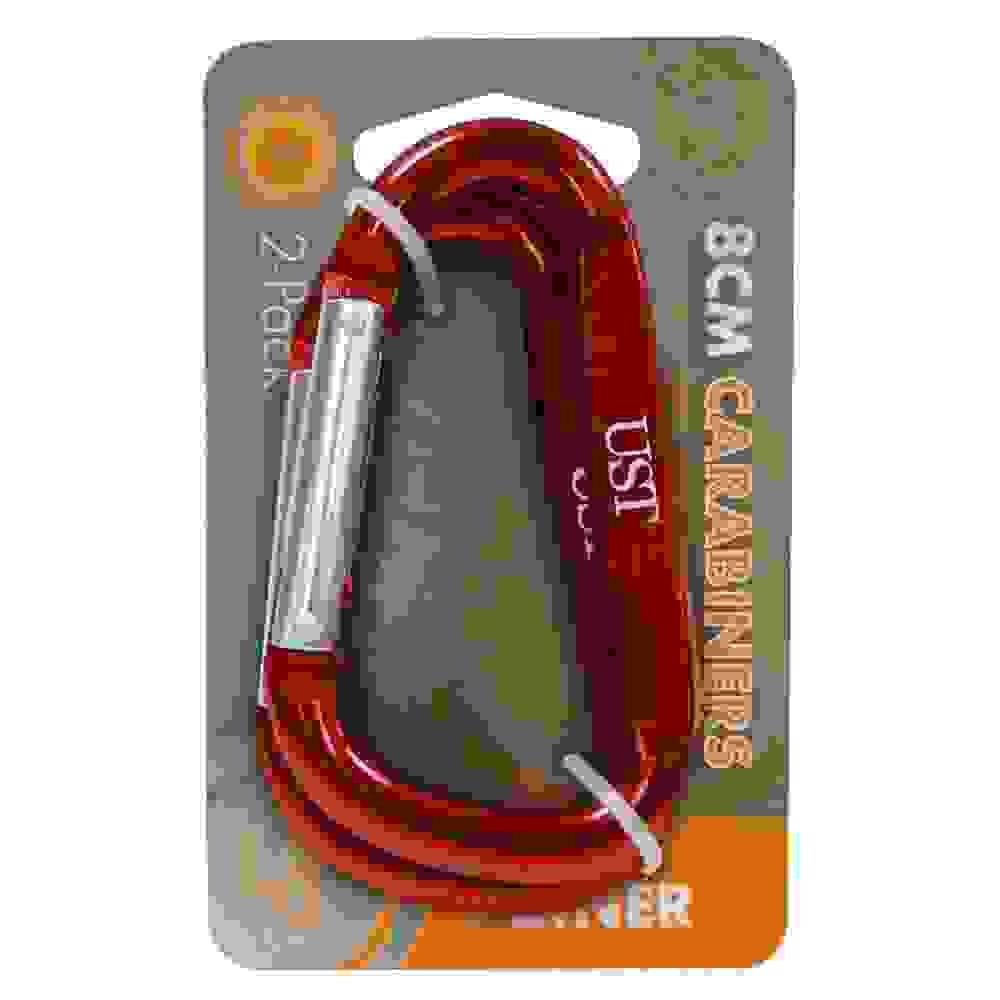 Ultimate Survival Technologies 8cm Aluminum Carabiner 2-pk Assorted Colors
