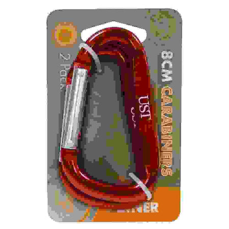 Ultimate Survival Technologies 8cm Aluminum Carabiner 2-pk Assorted Colors