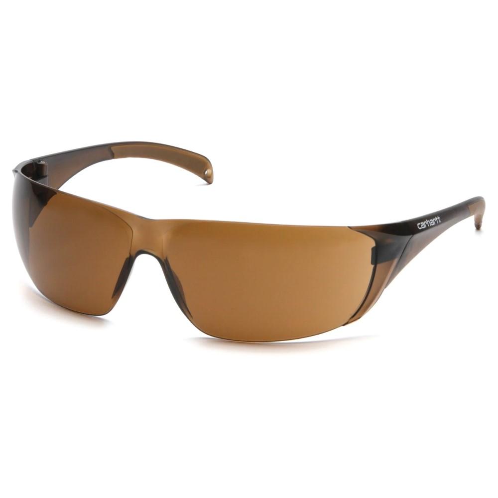 Pyramex Billings Wraparound Frameless Shooting Glasses Sandstone Bronze with Carhartt Bag
