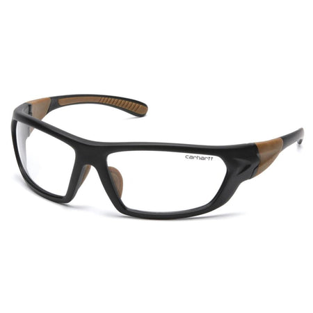 Pyramex Carhartt Carbondale Black & Tan Shooting Safety Glasses Clear Lens