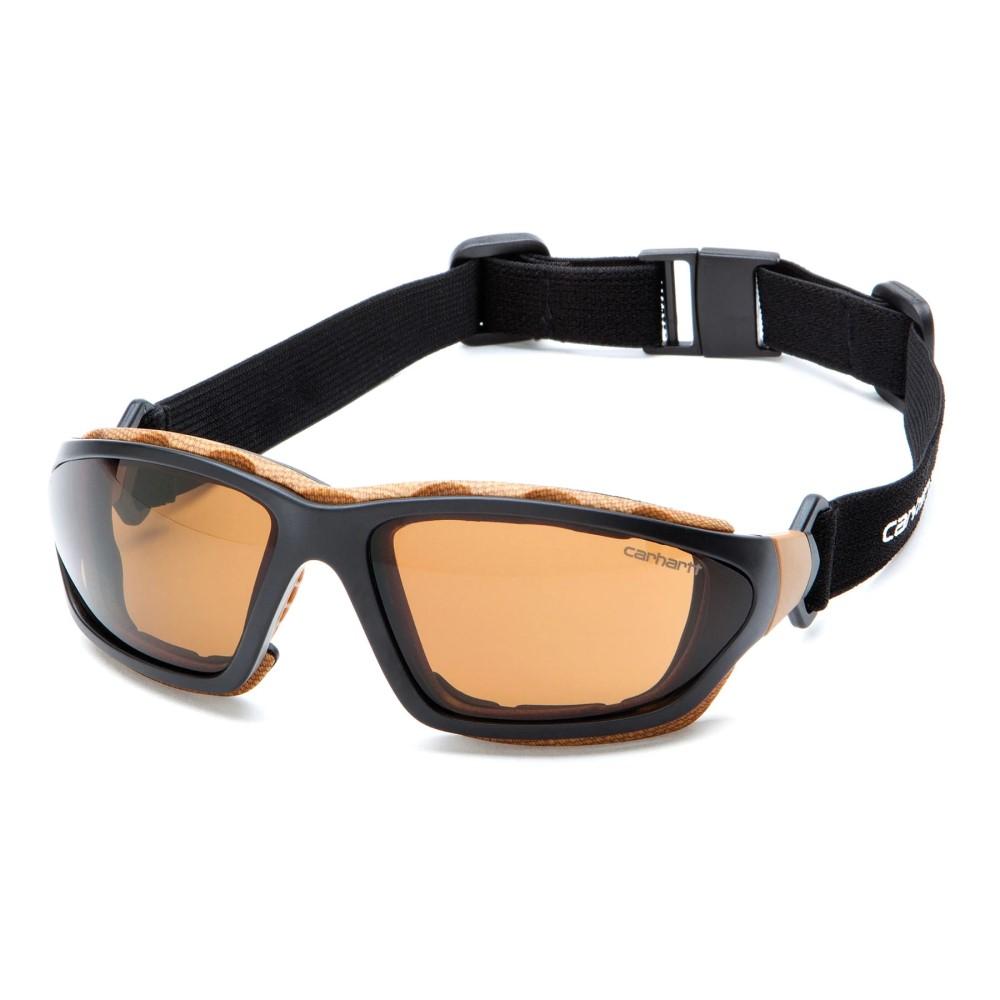 Carhartt Carthage Pyramex Shooting Glasses Black Tan Frame Bronze Anti-Fog